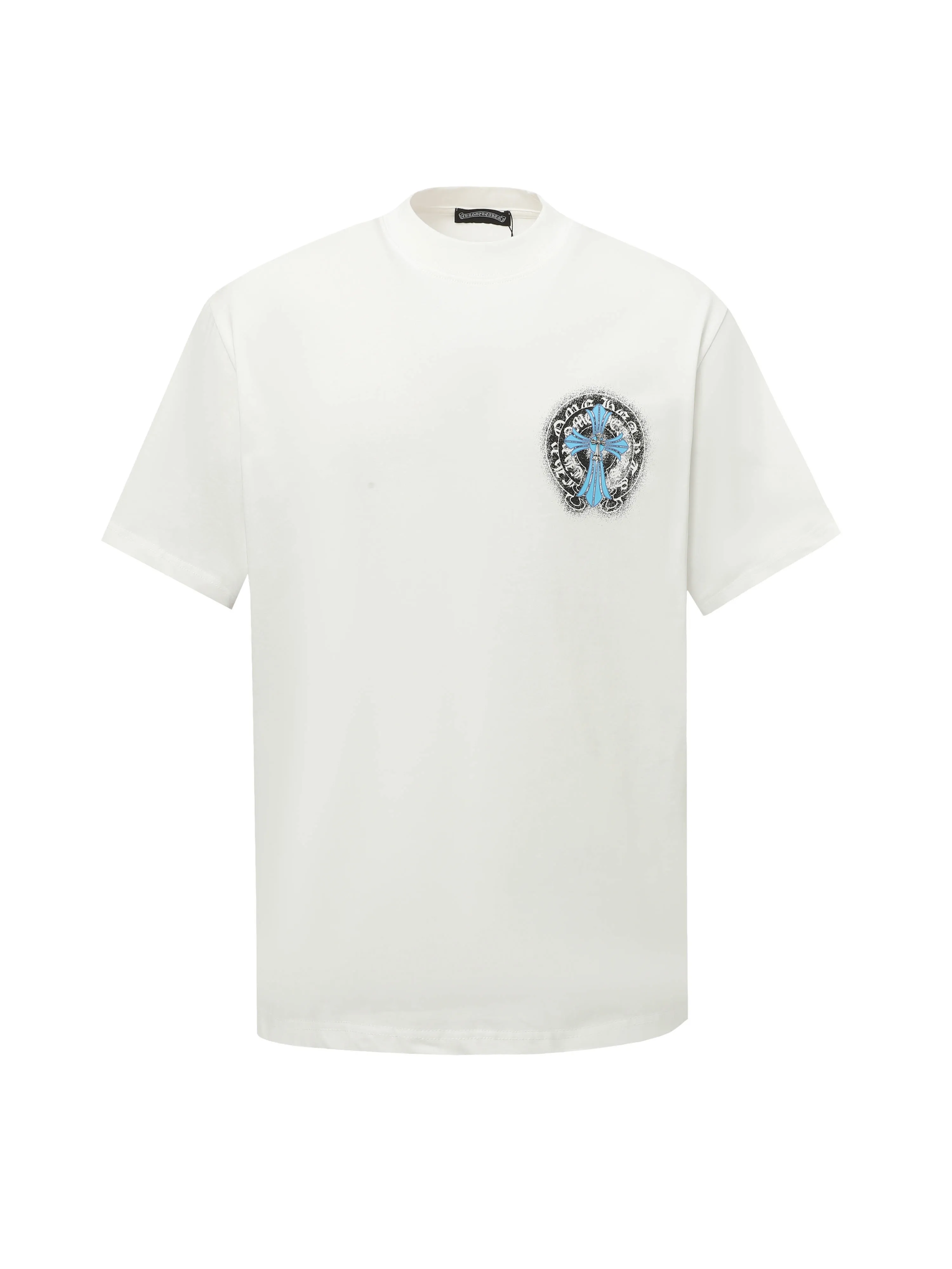 🅿️180 Chrome hearte/Chrome heart ch 25ss early spring new Sanskrit printed short-sleeved T-shirt. A must-have item for daily commuting for men and women in light luxury. The correct version is welcome to compare. Detailed features: ·280 grams of 100% pure cotton double yarn jersey fabric. ·Special thickened 32 pieces of double-strand 1x1 thread in the same vat. ·Double-needle cross-stitch technology. ·Original main mark washed hangtag. Color: black white. Size: XS-L